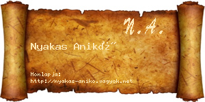 Nyakas Anikó névjegykártya
