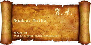 Nyakas Anikó névjegykártya